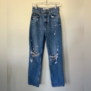 &DENIM 90s Distressed Straight Medium Wash Leg Jeans Women’s Size 2